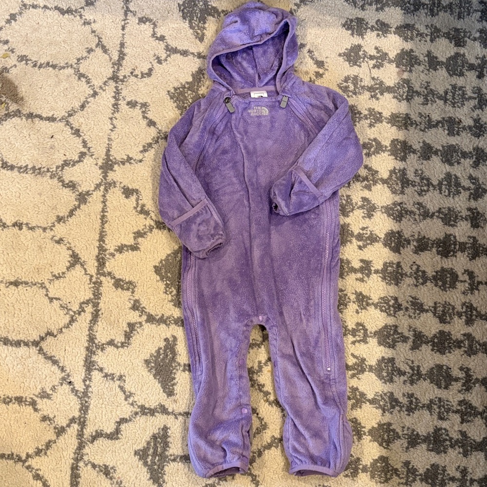 The North Face Purple Fleece bunting outfit